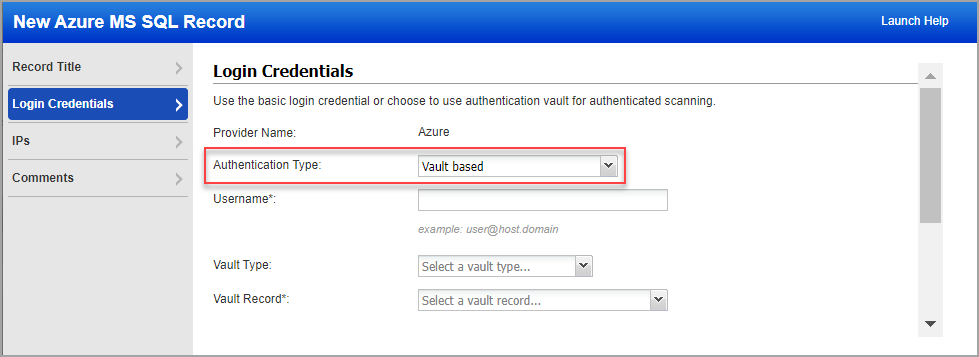 Vault Based Authentication Type